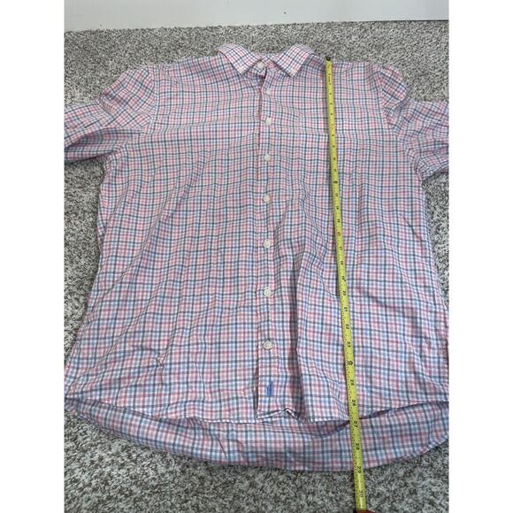 Mens Johnnie-O Hangin' Out Large Long Sleeve Plaid Shirt Button Down Pink Blue - Picture 7 of 7